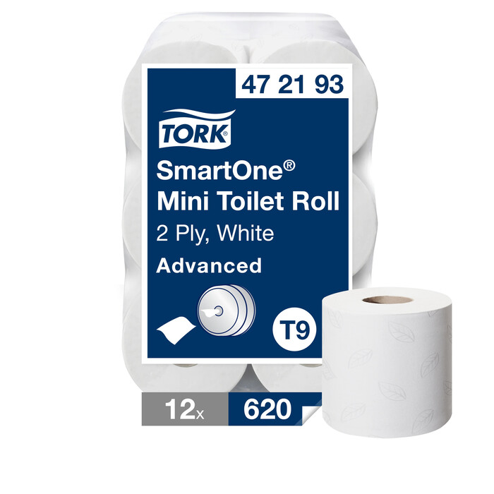 Tork Smart One двухслойная туалетная бумага в мини рулонах 111 м, 620 листов
